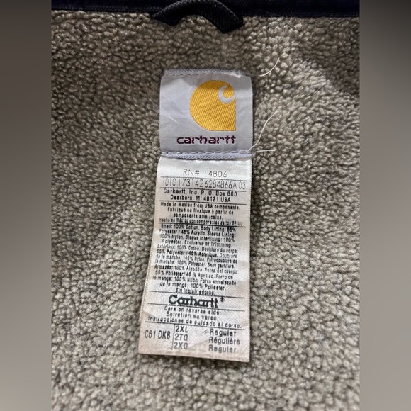 Mens Carhartt Chore Coat Heavy Canvas lined in Sherpa Fleece Size 2X Large - Picture 3 of 6